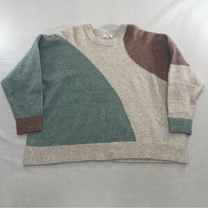 Madewell Cedarbrook Womens Sweater 3X Beige Wool Camel Blend Crewneck Pullover